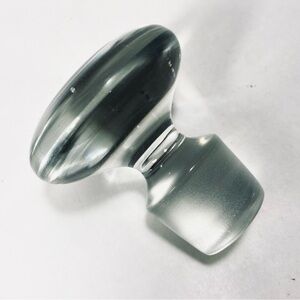 3 1/2" Vintage Clear Glass Decanter Bottle Stopper Smooth Shape (scratches)